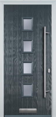 4 Square Centre Long Bar Handle - Composite Door - High Security - Free Delivery