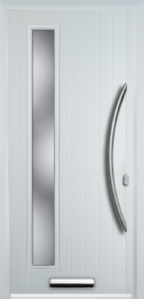 Contemporary Composite Door - Left Glazed - Bow Handle - High Security Features - Free Delivery