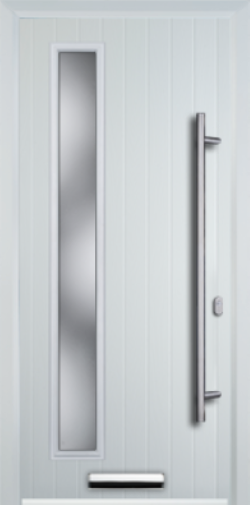 Contemporary Composite Door - Left Glazed - Long Bar Handle - High Security Features - Free Delivery