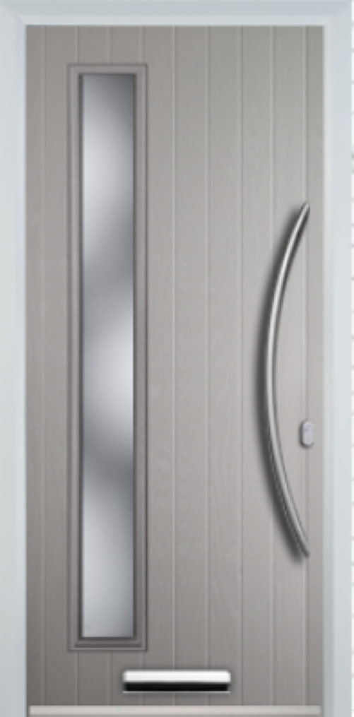 Contemporary Composite Door - Left Glazed - Bow Handle - High Security Features - Free Delivery