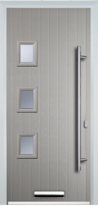 3 Square Left Long Bar Handle - Composite Door - High Security - Free Delivery