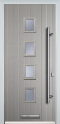4 Square Centre Long Bar Handle - Composite Door - High Security - Free Delivery