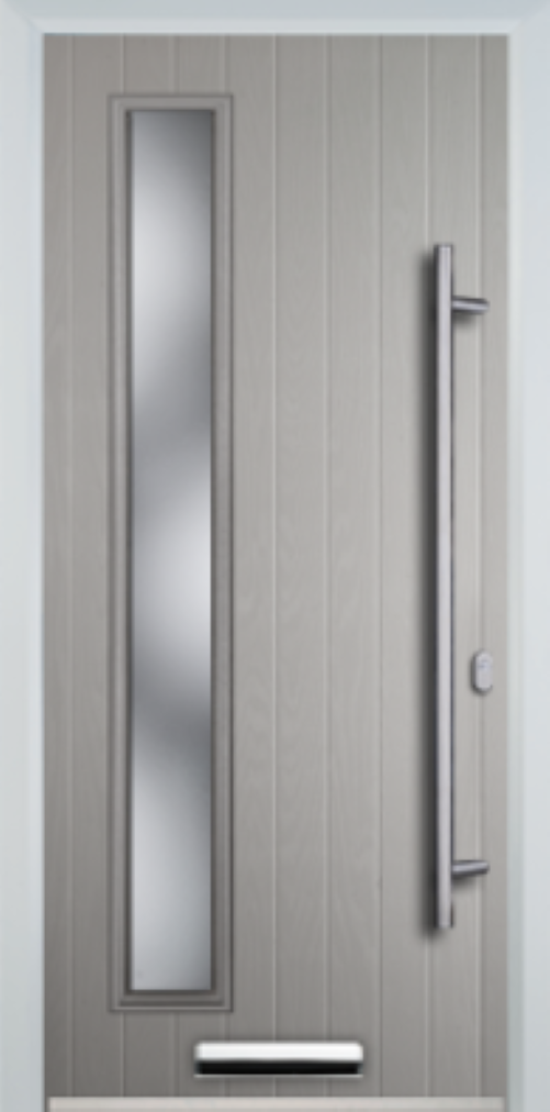 Contemporary Composite Door - Left Glazed - Long Bar Handle - High Security Features - Free Delivery