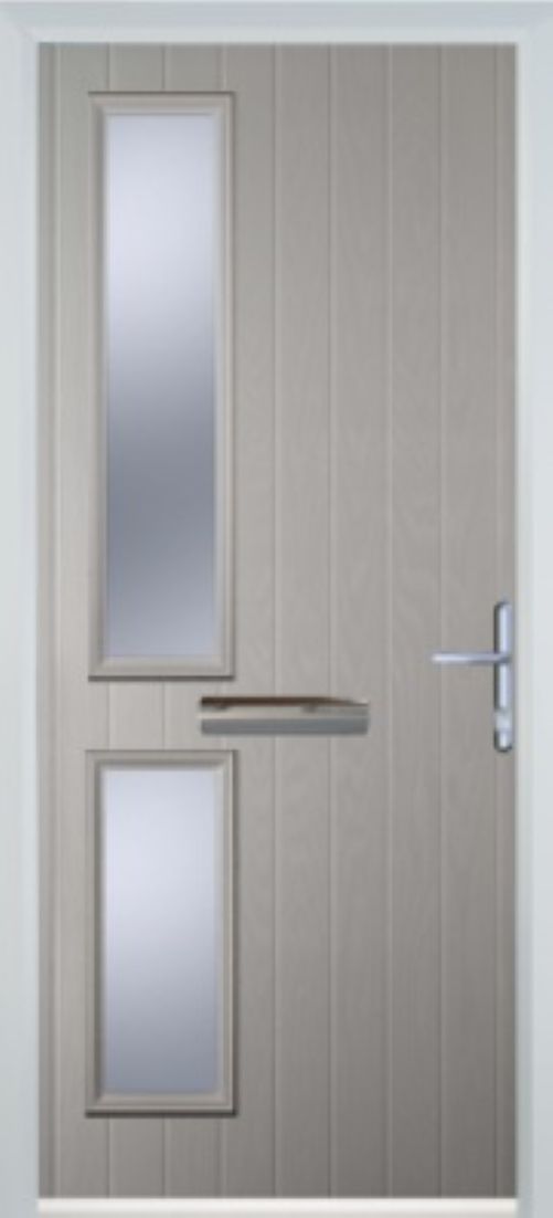 Contemporary Composite Door - Twin Pane Right - High Security Features - Free Delivery
