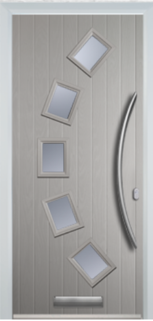Composite Door - 5 Square Curve - Curve Handle - Free Delivery