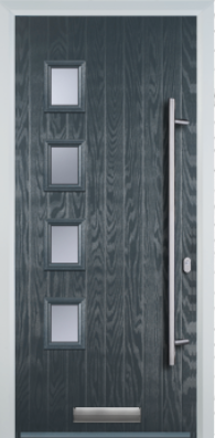4 Square Left Long Bar Handle - Composite Door - High Security - Free Delivery