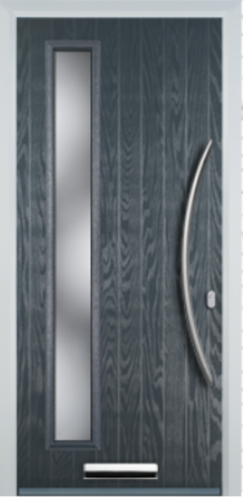 Contemporary Composite Door - Left Glazed - Bow Handle - High Security Features - Free Delivery