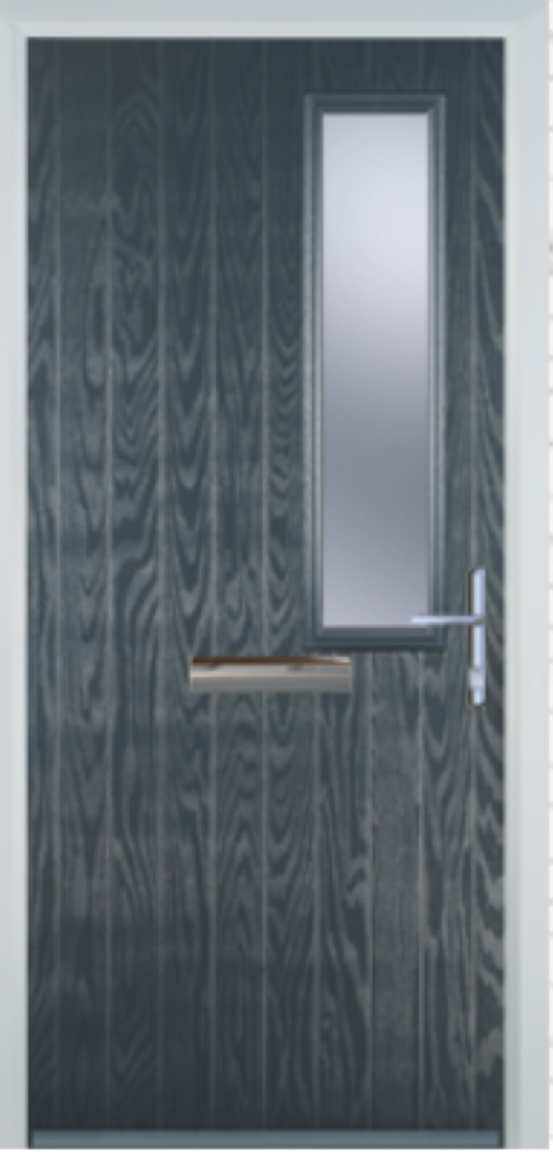 Contemporary Composite Door - Mid Square Right - High Security Features - Free Delivery