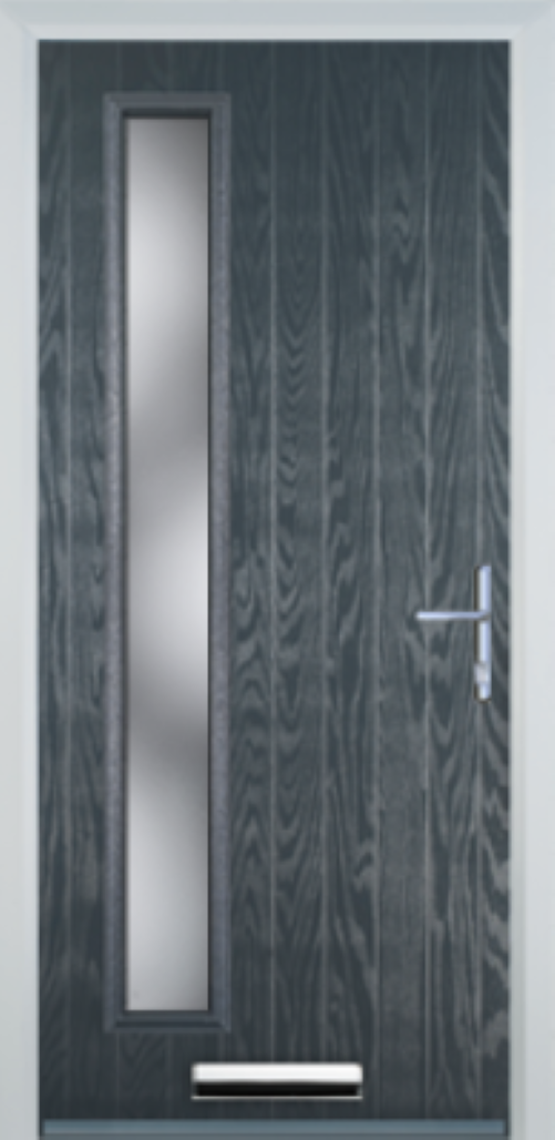 Contemporary Composite Door - Left Glazed - High Security Features - Free Delivery