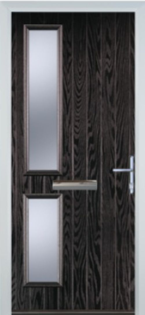 Contemporary Composite Door - Twin Pane Left - High Security Features - Free Delivery