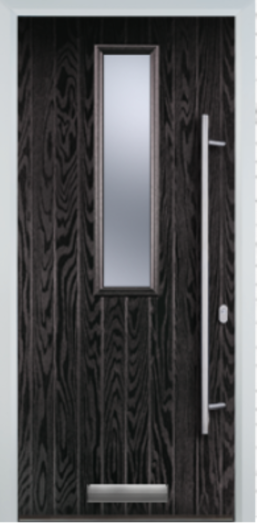 Contemporary Composite Door - Mid Square Centre - Long Bar Handle - High Security Features - Free Delivery