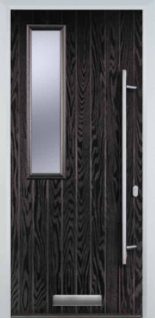 Contemporary Composite Door - Mid Square Left - Long Bar Handle - High Security Features - Free Delivery