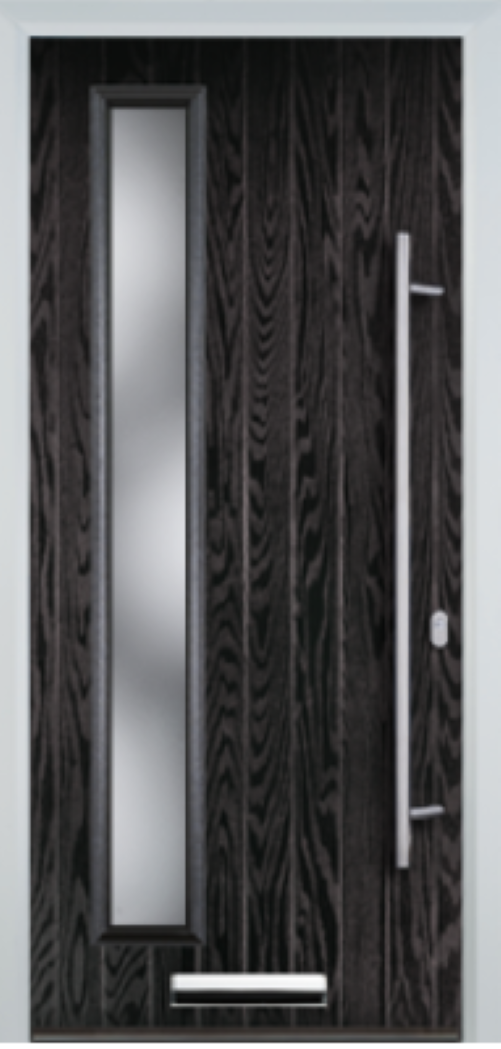 Contemporary Composite Door - Left Glazed - Long Bar Handle - High Security Features - Free Delivery