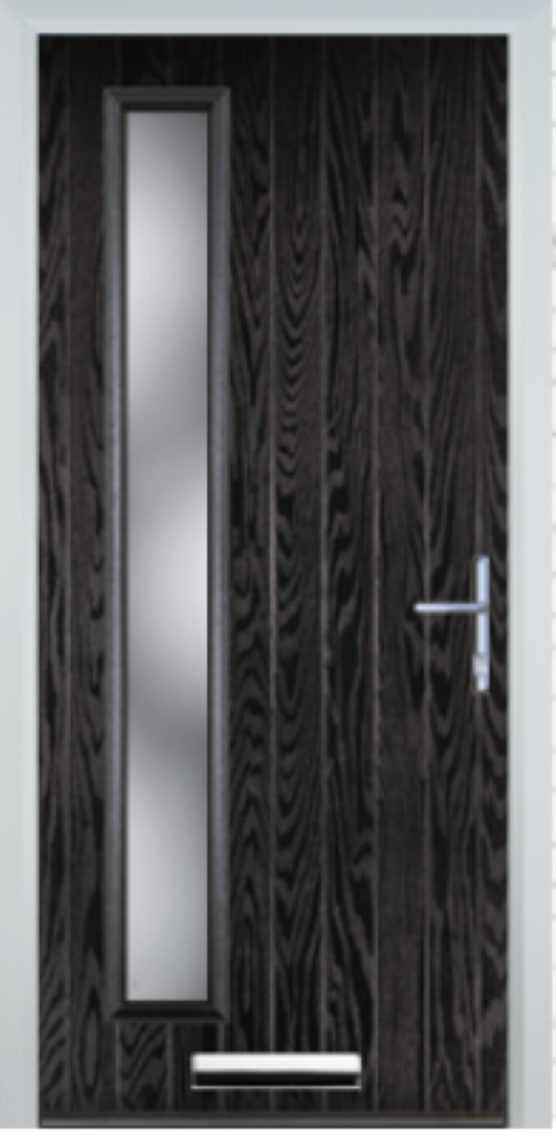 Contemporary Composite Door - Left Glazed - High Security Features - Free Delivery