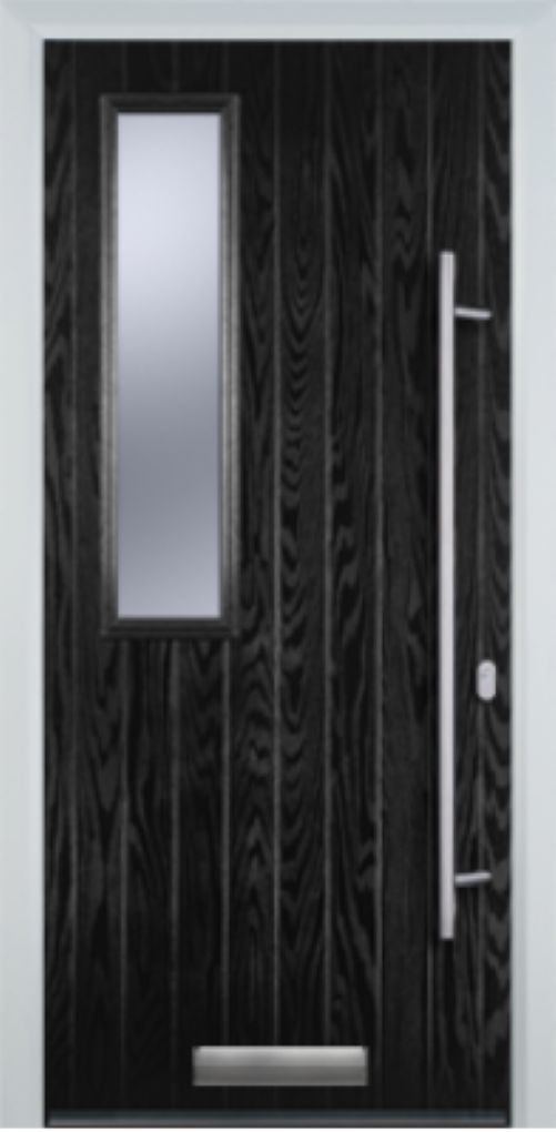 Contemporary Composite Door - Mid Square Left - Long Bar Handle - High Security Features - Free Delivery