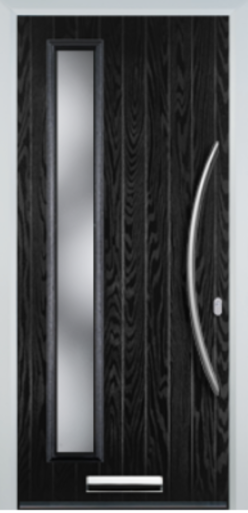 Contemporary Composite Door - Left Glazed - Bow Handle - High Security Features - Free Delivery