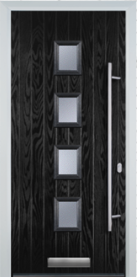 4 Square Centre Long Bar Handle - Contemporary Composite Door - High Security - Free Delivery