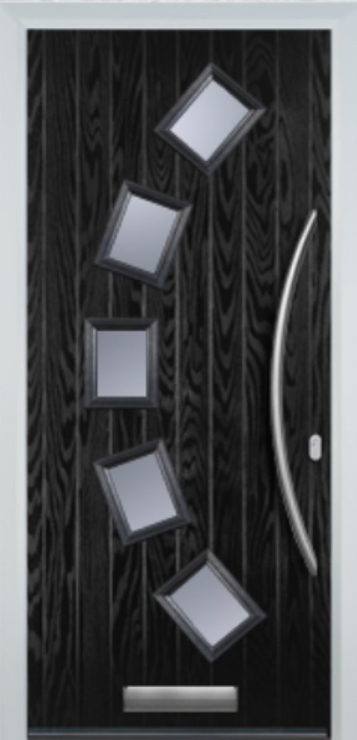 Composite Door - 5 Square Curve - Curve Handle - Free Delivery