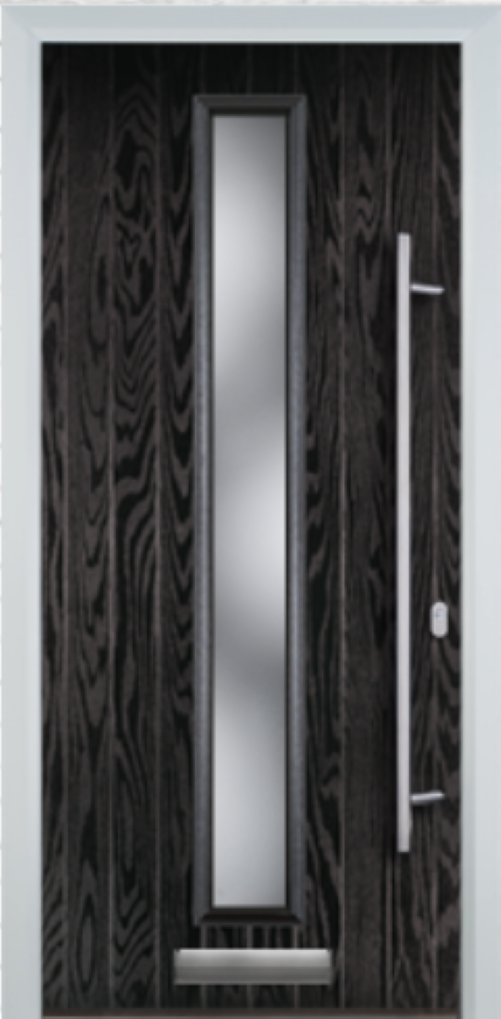 Contemporary Composite Door - Centre Glazed - Long Bar Handle - High Security Features - Free Delivery