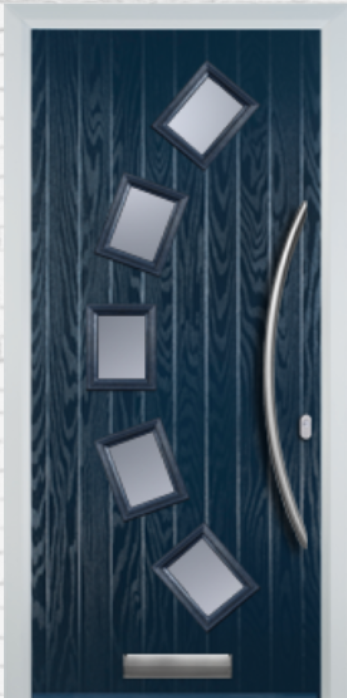 Composite Door - 5 Square Curve - Curve Handle - Free Delivery