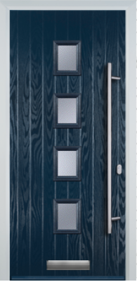 4 Square Centre Long Bar Handle - Composite Door - High Security - Free Delivery