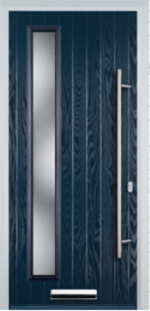 Contemporary Composite Door - Left Glazed - Long Bar Handle - High Security Features - Free Delivery