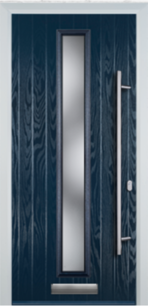 Contemporary Composite Door - Centre Glazed - Long Bar Handle - High Security Features - Free Delivery