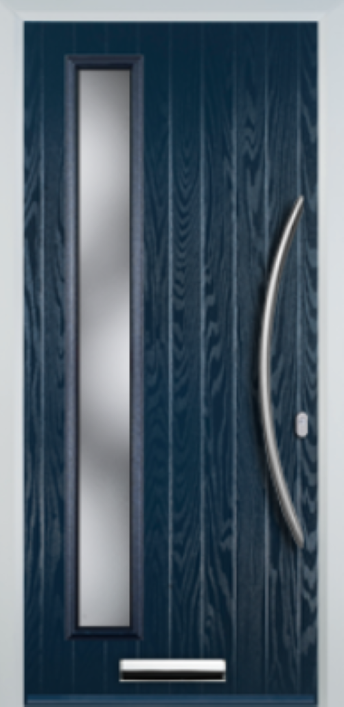 Contemporary Composite Door - Left Glazed - Bow Handle - High Security Features - Free Delivery