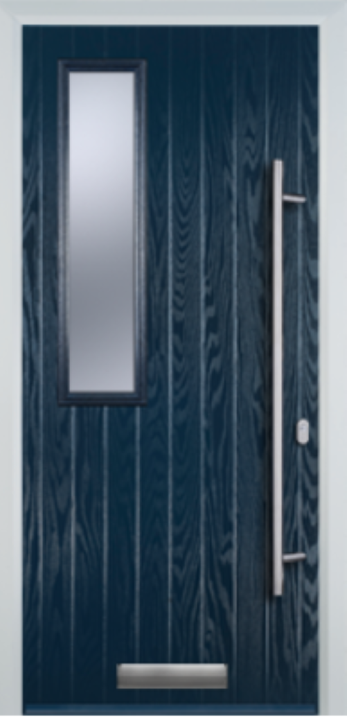Contemporary Composite Door - Mid Square Left - Long Bar Handle - High Security Features - Free Delivery