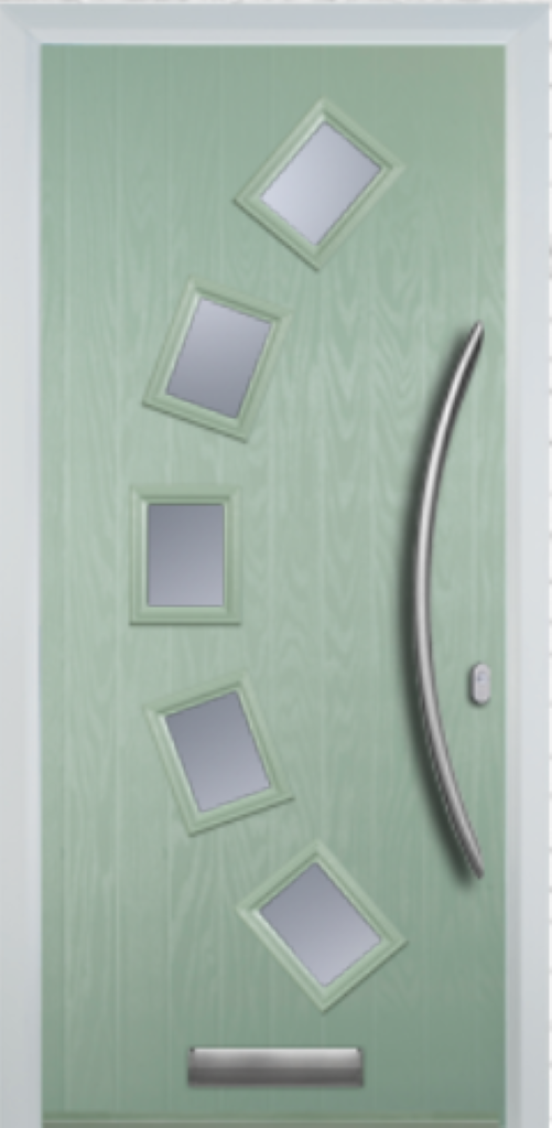 Composite Door - 5 Square Curve - Curve Handle - Free Delivery