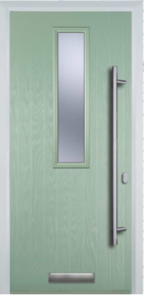 Contemporary Composite Door - Mid Square Centre - Long Bar Handle - High Security Features - Free Delivery