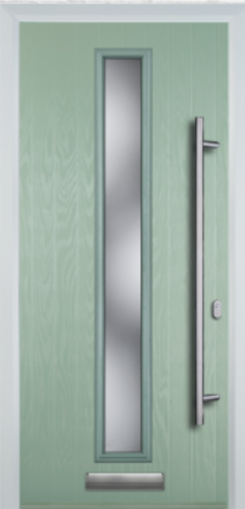 Contemporary Composite Door - Centre Glazed - Long Bar Handle - High Security Features - Free Delivery