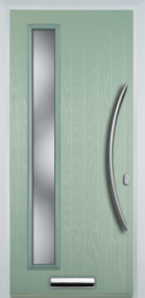 Contemporary Composite Door - Left Glazed - Bow Handle - High Security Features - Free Delivery