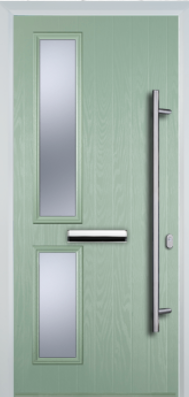 Contemporary Composite Door - Twin Pane Left - Long Bar Handle - High Security Features - Free Delivery