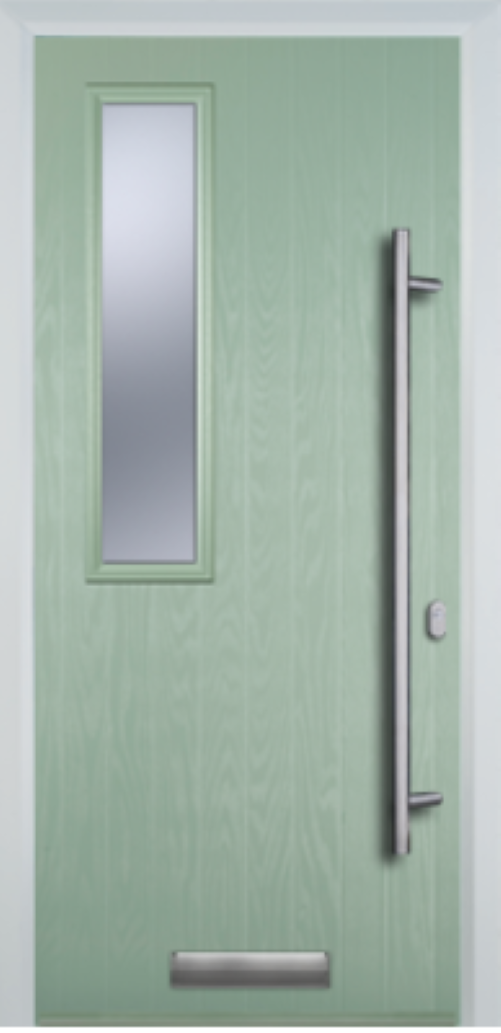 Contemporary Composite Door - Mid Square Left - Long Bar Handle - High Security Features - Free Delivery