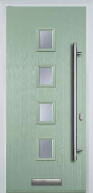 4 Square Centre Long Bar Handle - Contemporary Composite Door - High Security - Free Delivery