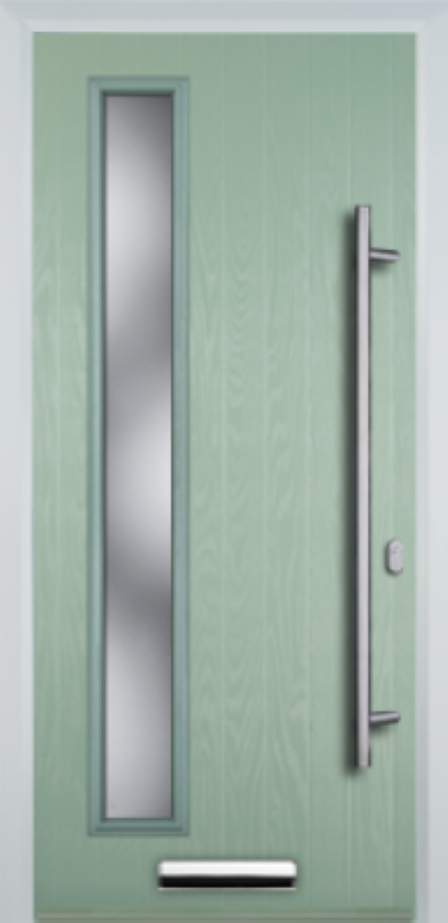 Contemporary Composite Door - Left Glazed - Long Bar Handle - High Security Features - Free Delivery