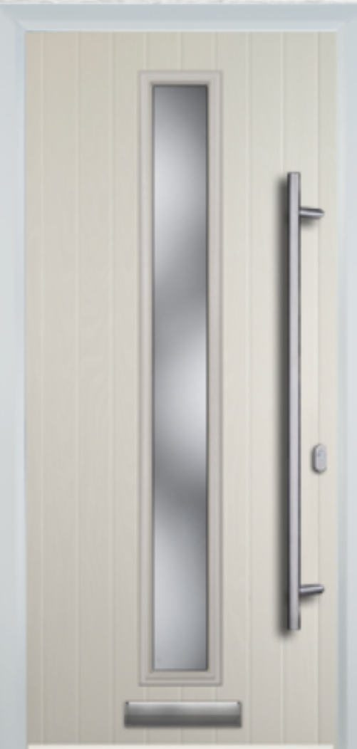 Contemporary Composite Door - Centre Glazed - Long Bar Handle - High Security Features - Free Delivery