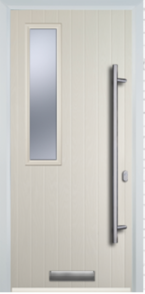 Contemporary Composite Door - Mid Square Left - Long Bar Handle - High Security Features - Free Delivery