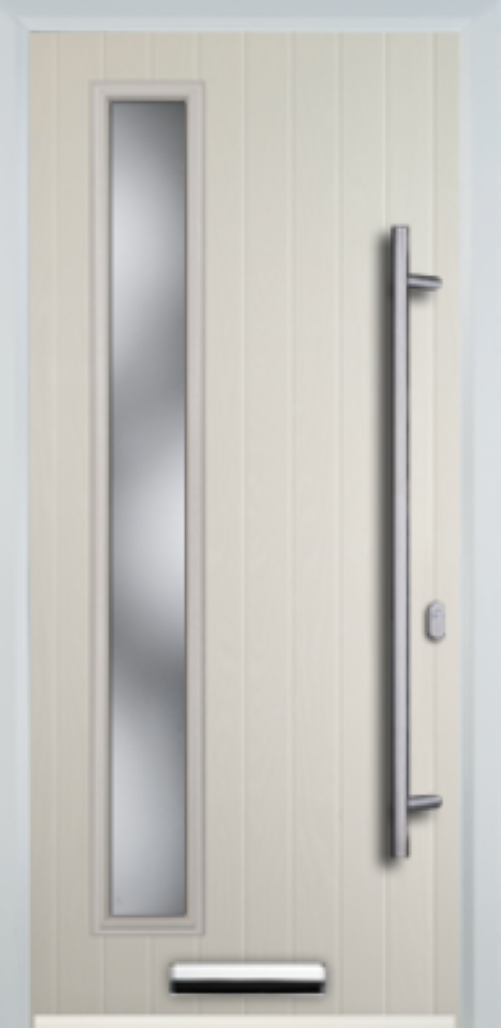 Contemporary Composite Door - Left Glazed - Long Bar Handle - High Security Features - Free Delivery