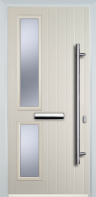 Contemporary Composite Door - Twin Pane Left - Long Bar Handle - High Security Features - Free Delivery