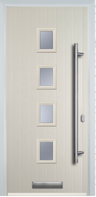 4 Square Centre Long Bar Handle - Composite Door - High Security - Free Delivery