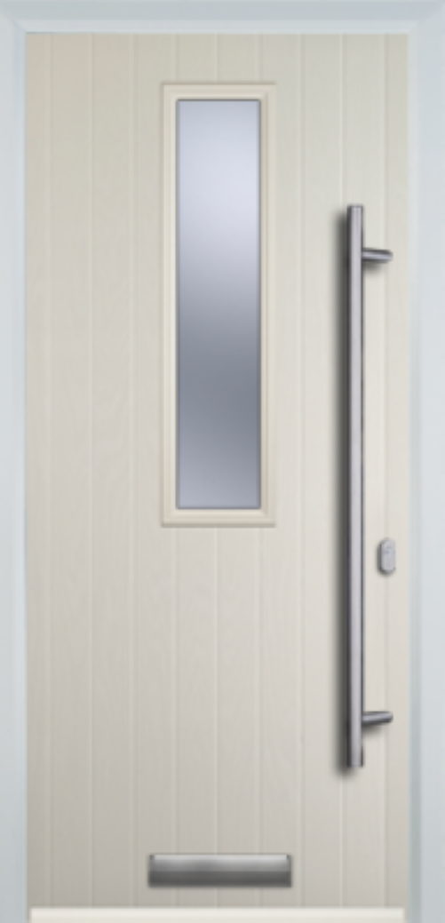 Contemporary Composite Door - Mid Square Centre - Long Bar Handle - High Security Features - Free Delivery