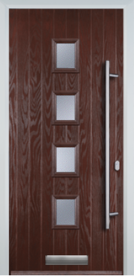 4 Square Centre Long Bar Handle - Composite Door - High Security - Free Delivery