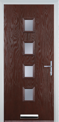4 Square Centre Standard Handle - Composite Door - High Security - Free Delivery