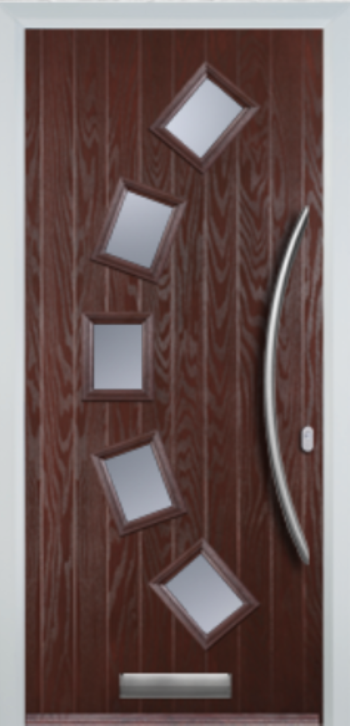 Composite Door - 5 Square Curve - Curve Handle - Free Delivery