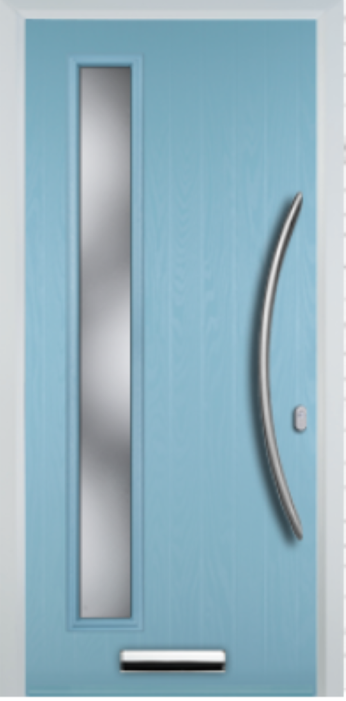 Contemporary Composite Door - Left Glazed - Bow Handle - High Security Features - Free Delivery