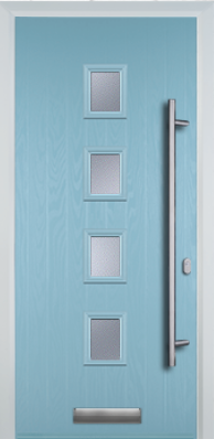 4 Square Centre Long Bar Handle - Contemporary Composite Door - High Security - Free Delivery