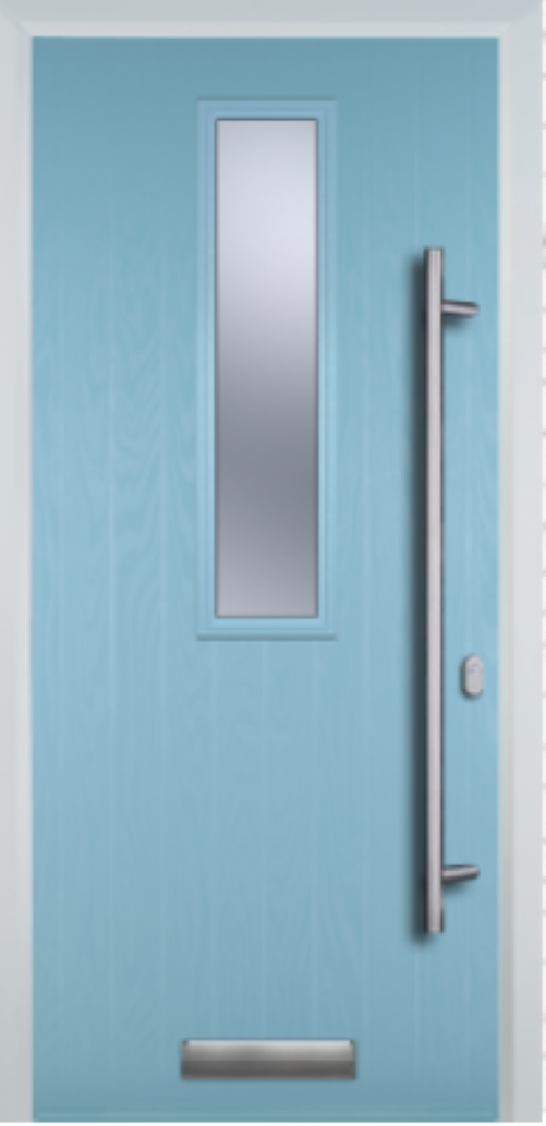 Contemporary Composite Door - Mid Square Centre - Long Bar Handle - High Security Features - Free Delivery