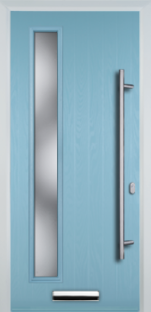Contemporary Composite Door - Left Glazed - Long Bar Handle - High Security Features - Free Delivery